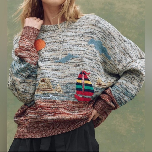 THE GREAT. Sweaters - THE GREAT. The Boating Pullover in Sea Breeze